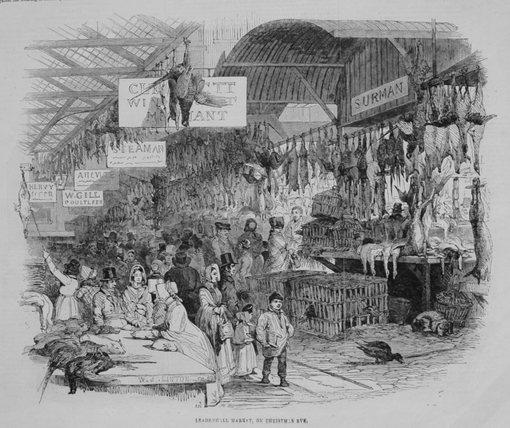 Leadenhall Market, on Christmas Eve. 1845