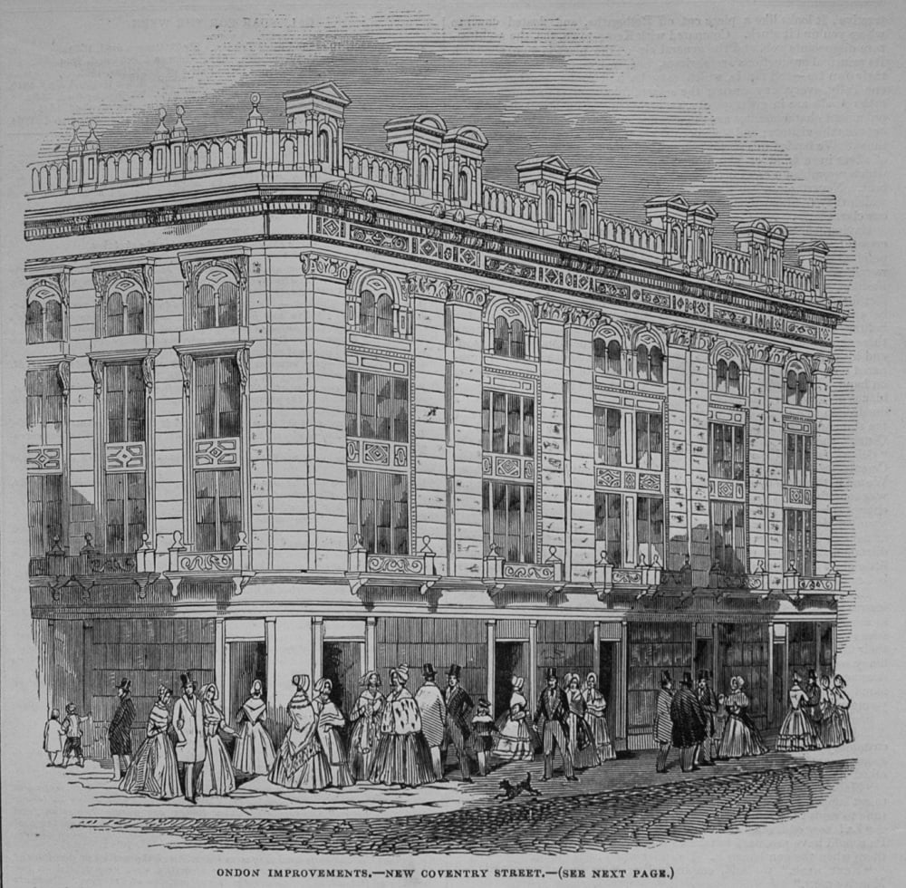 London Improvements.- New Coventry Street. 1845