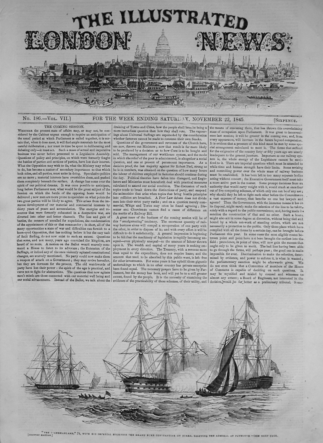 Illustrated London News. November 22nd, 1845.