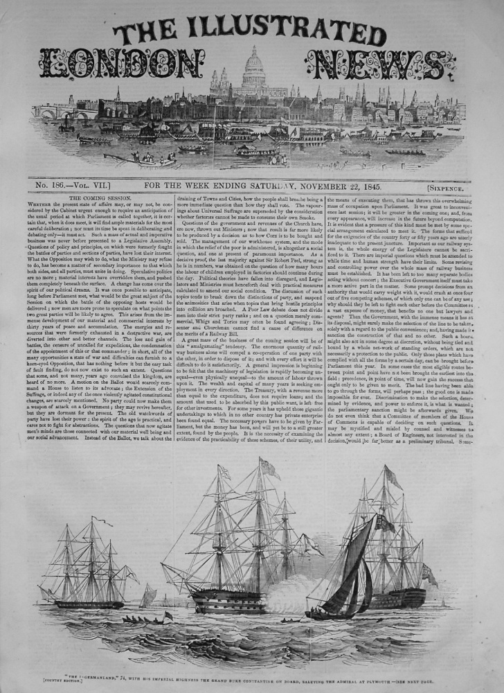 Illustrated London News,  November 22nd, 1845.