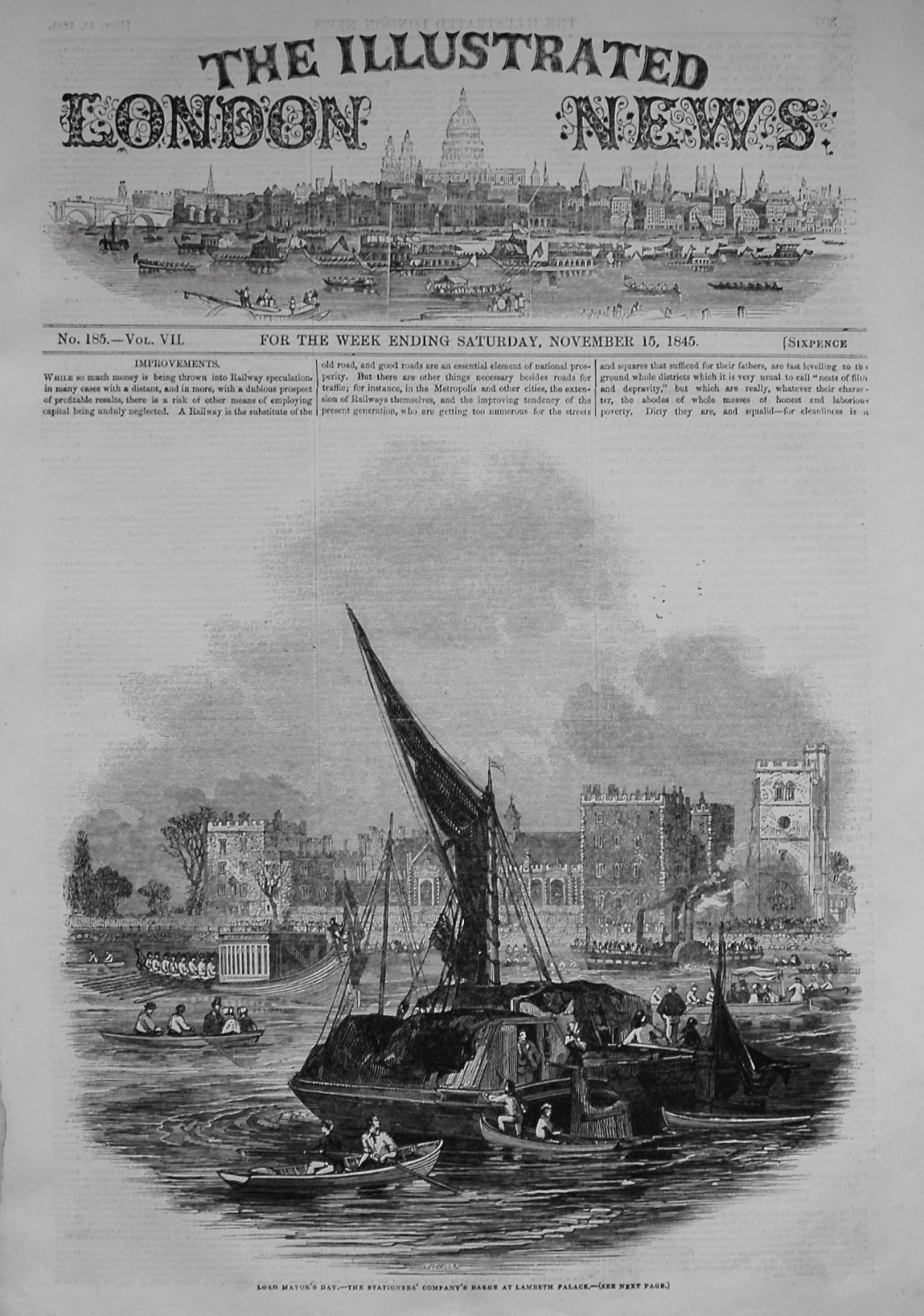 Illustrated London News. November 15th, 1845