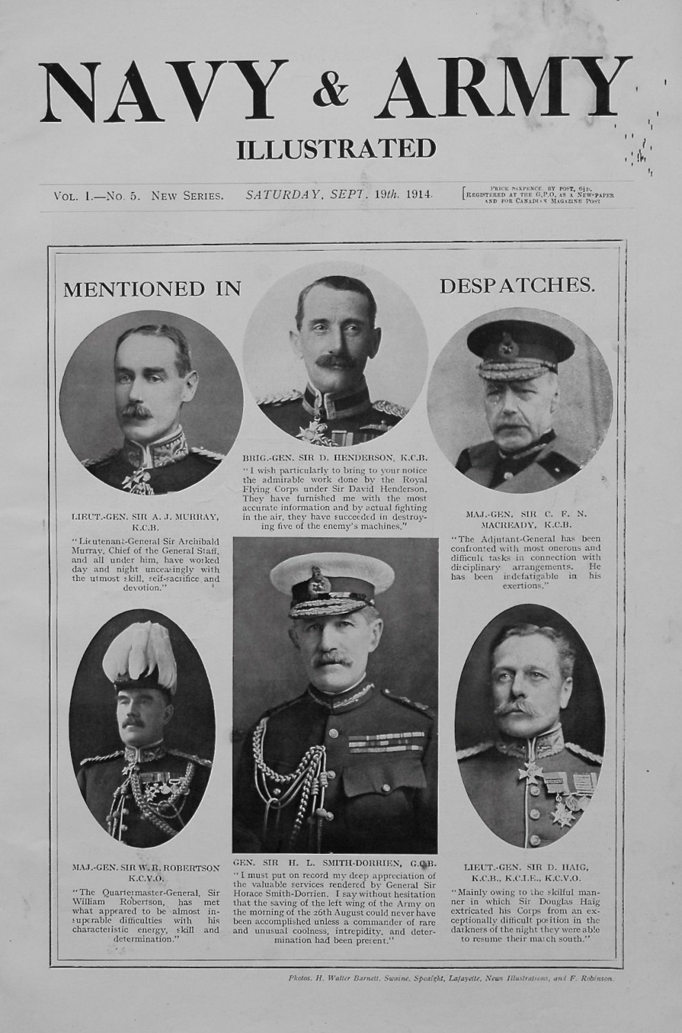 Navy & Army Illustrated. September 19th, 1914.