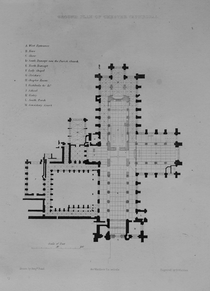 Ground Plan of Chester Cathedral. 1836.