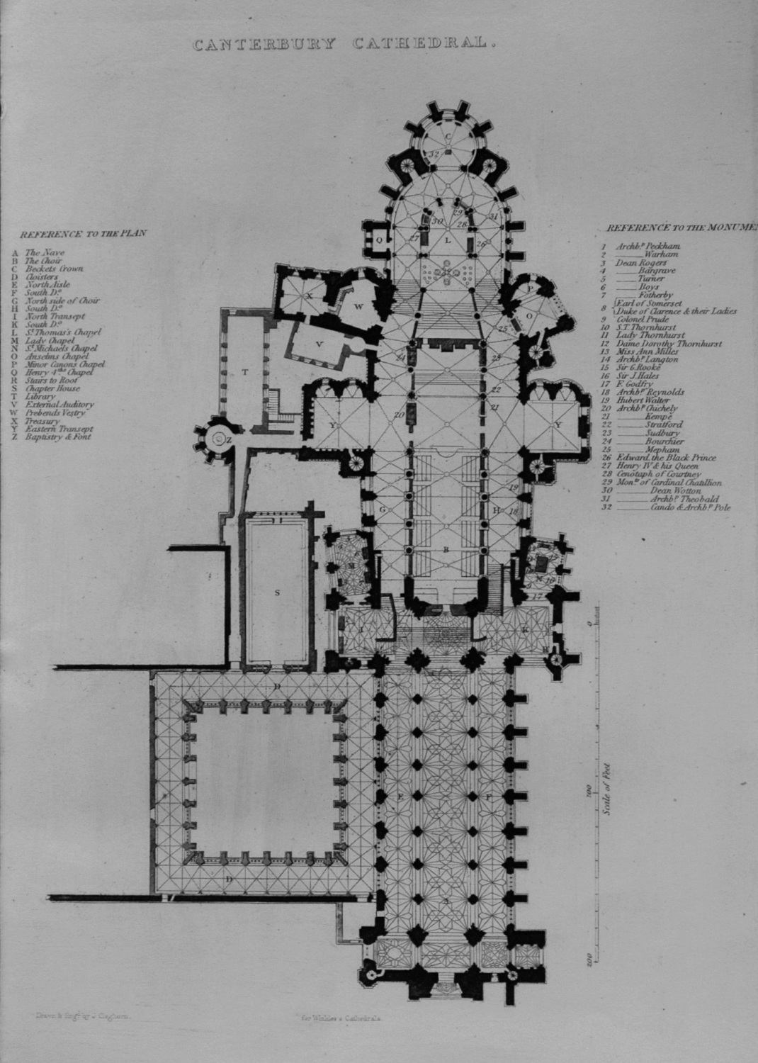 Canterbury Cathedral. (Plan) 1836