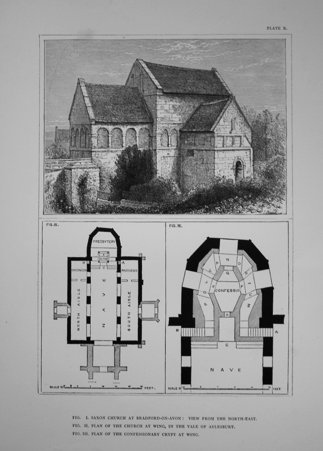 Saxon Church at Bradford-On-Avon : View from the North-East. 1881