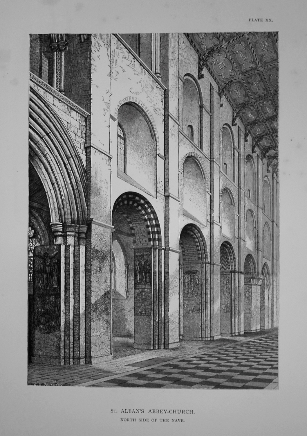St. Alban's Abbey-Church. North Side of the Nave. 1881