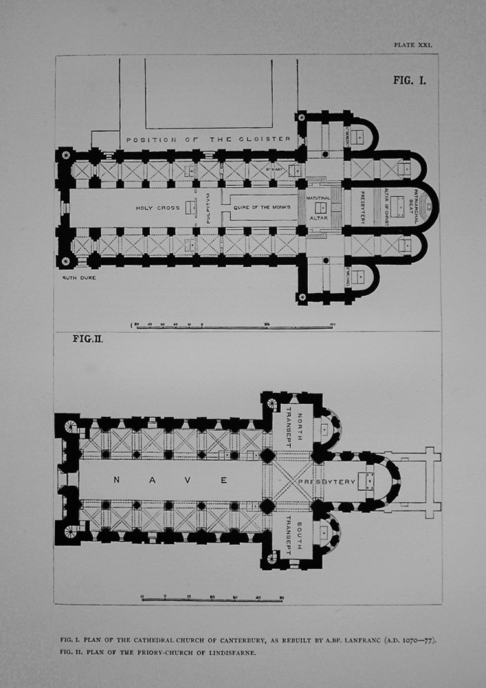 Plan of the Cathedral Church of Canterbury, as Rebuilt by A.BP. Lanfranc (A.D. 1070-77).