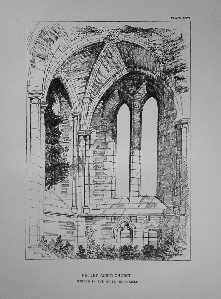 Netley Abbey-Church. Window in the South Quire-Aisle. 1881.