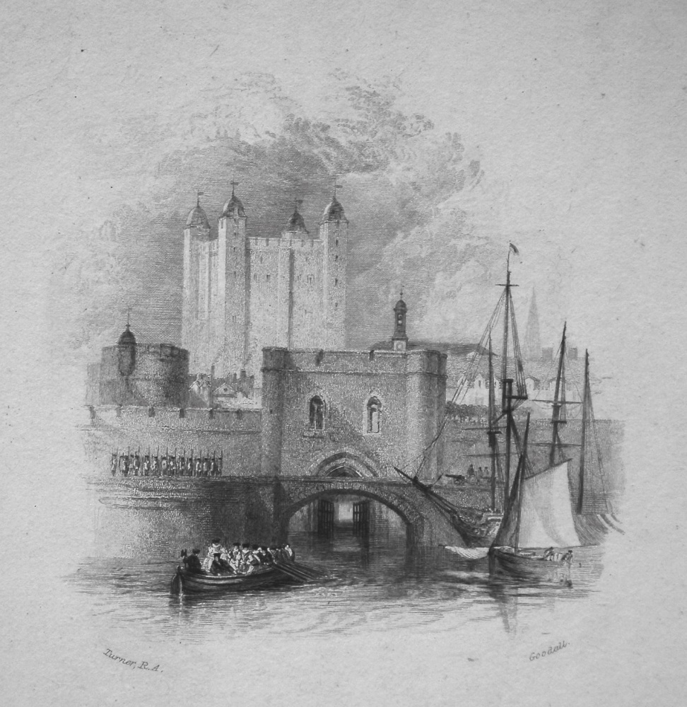 Traitor's Gate. Tower of London. 1833