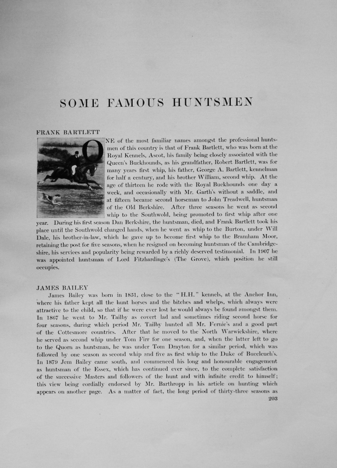 Some Famous Huntsmen. 1912