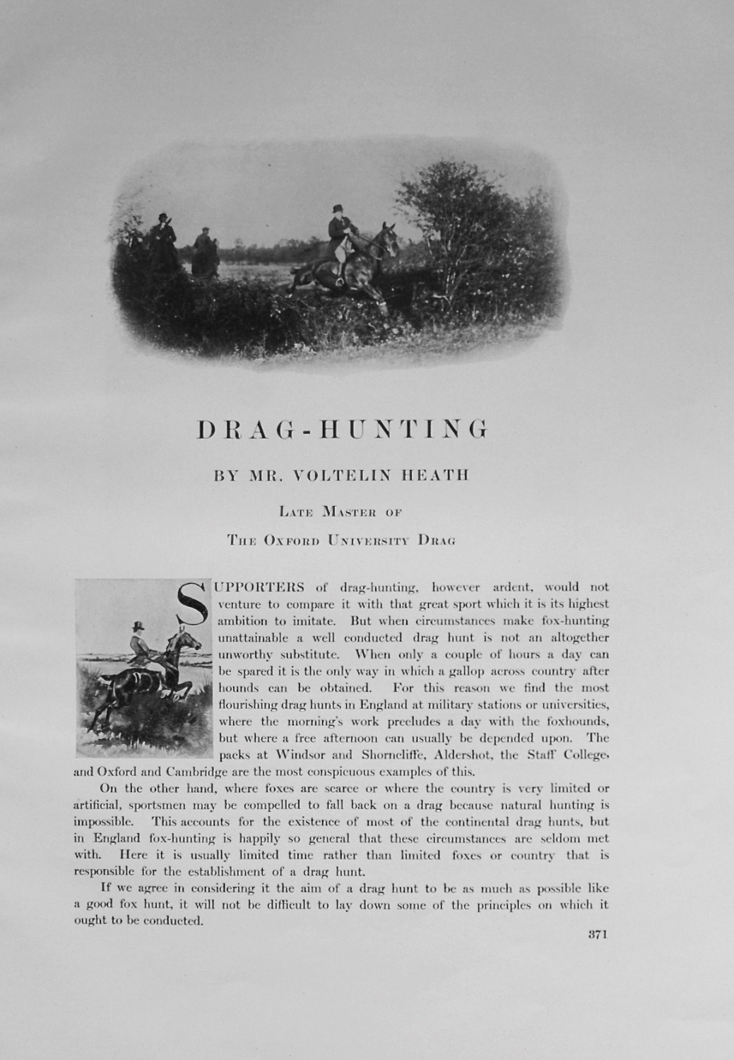 Drag-Hunting. By Mr. Voltelin Heath. 1912