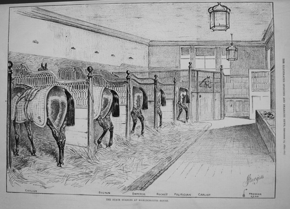 The State Stables at Marlborough House. 1876