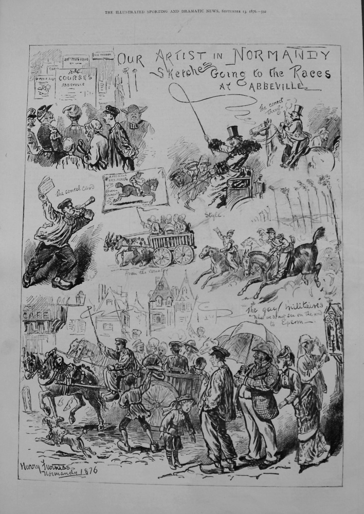 Our Artist in Normandy Sketches Going to the Races at Abbeville. 1876