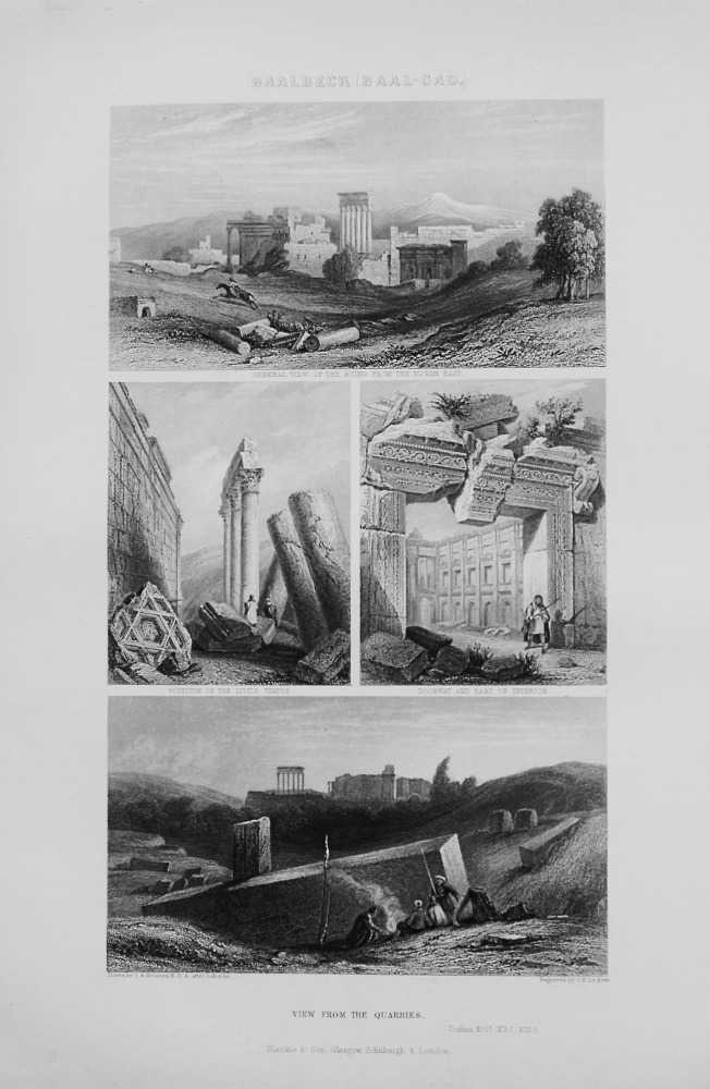 Baalbeck (Baal-Gad)- General View of the Ruins. 1876