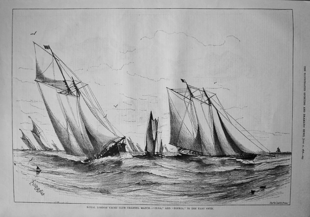 Royal London Yacht Club Channel Match.- "Olga," and "Egeria," in the East Swin. 1876