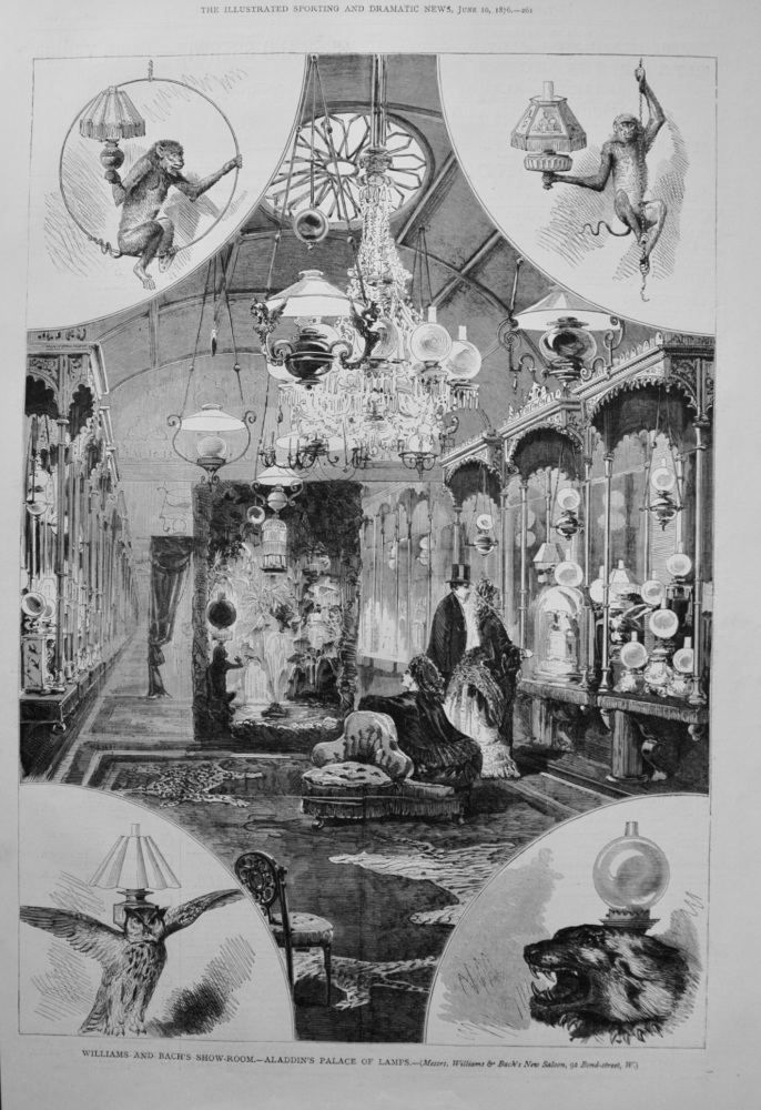 Williams and Bach's Show-Room.- Aladdin's Palace of Lamps. 1876
