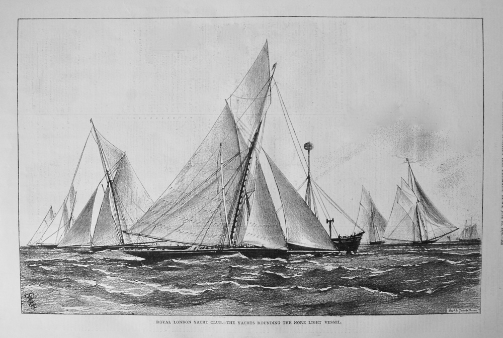 Royal London Yacht Club.- The Yachts Rounding the Nore Light Vessel. 1876
