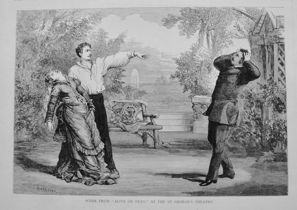 Scene from "Alive or Dead," at the St. George's Theatre. 1876