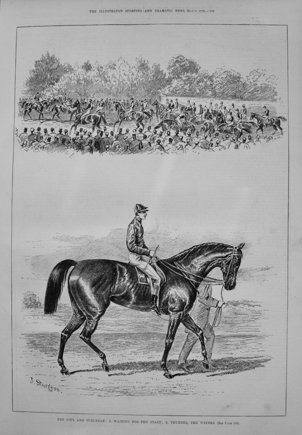 The City and Suburban : 1, Waiting for the Start ; 2, Thunder, The Winner. 