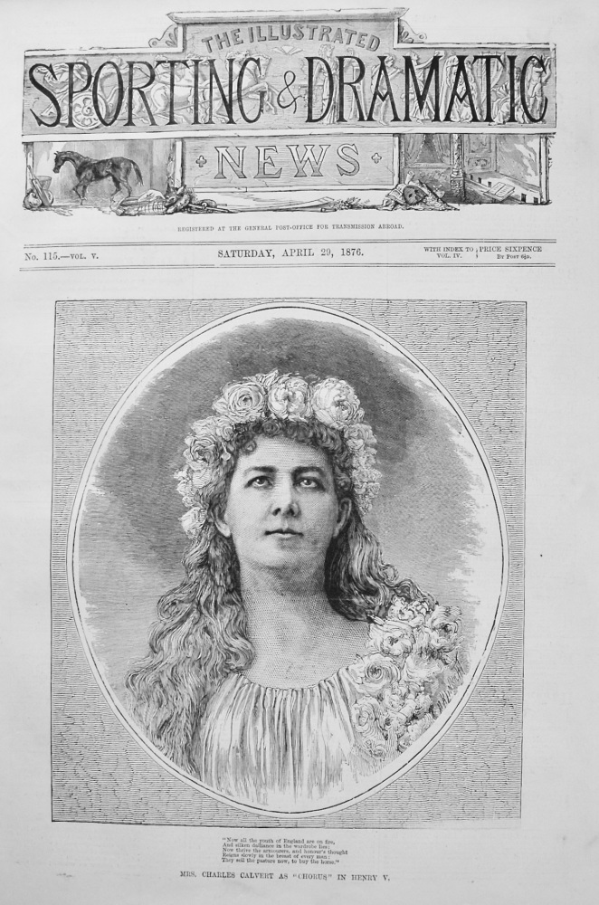 Mrs. Charles Calvert as "Chorus" in Henry V. 1876