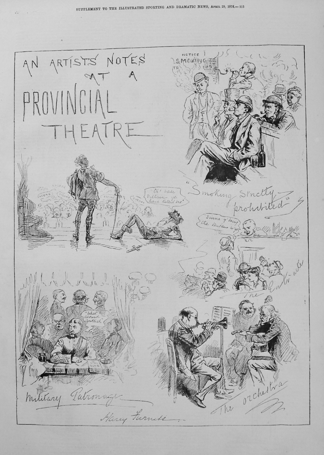 An Artists Notes at a Provincial Theatre. 1876