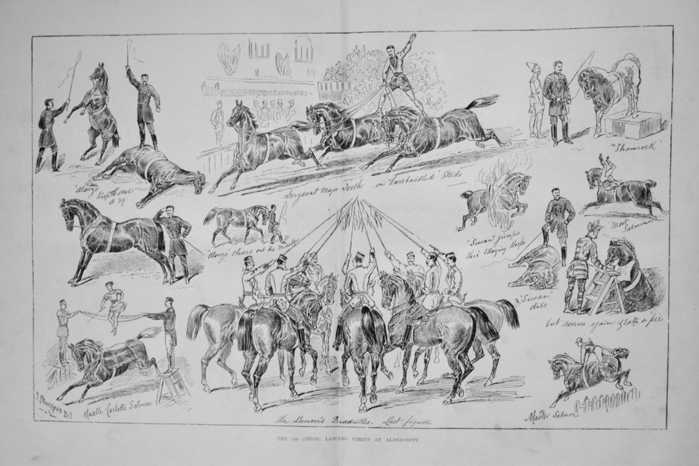 The 5th (Irish) Lancers' Circus at Aldershott. 1876