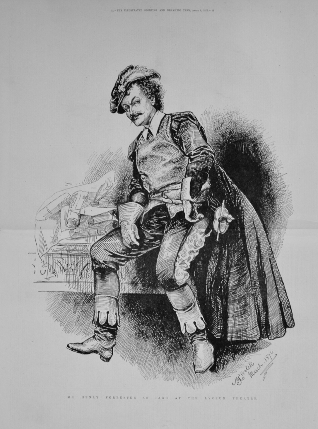 Mr. Henry Forrester as Iago at the Lyceum Theatre. 1876