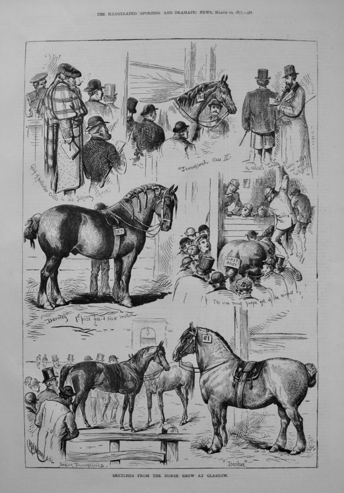 Sketches from the Horse Show at Glasgow. 1877