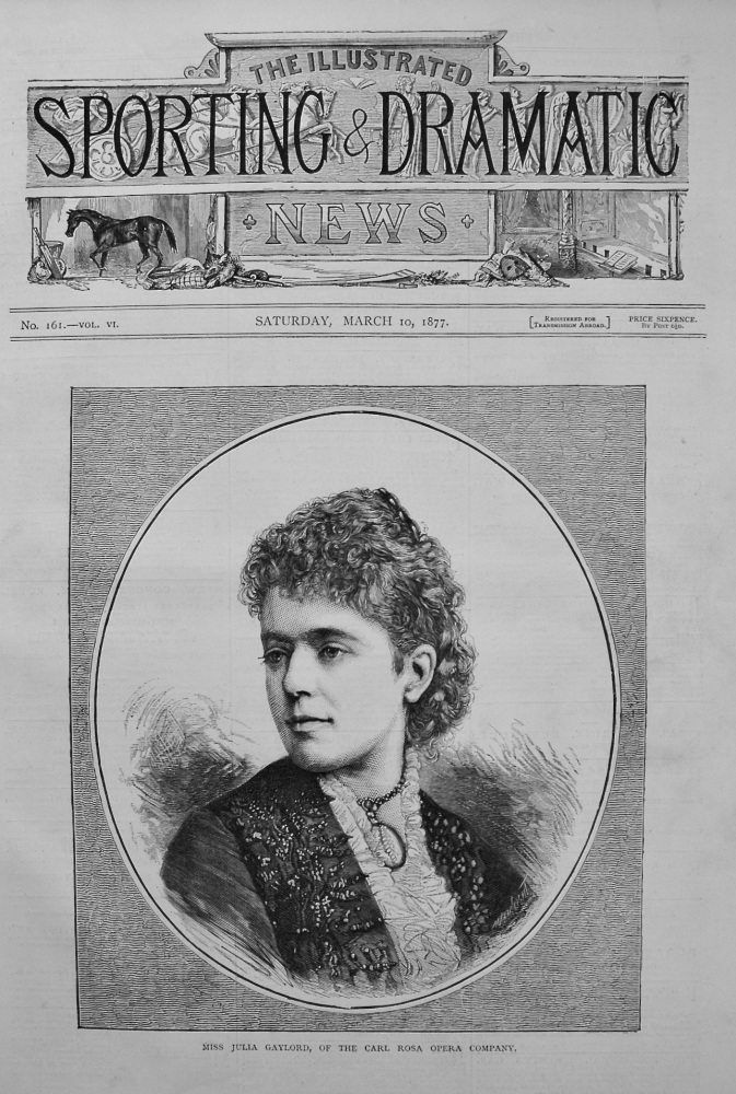 Miss Julia Gaylord, of the Carl Rosa Opera Company. 1877