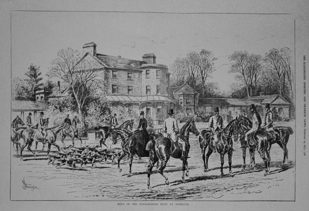 Meet of the Forfarshire Hunt at Anniston. 1877