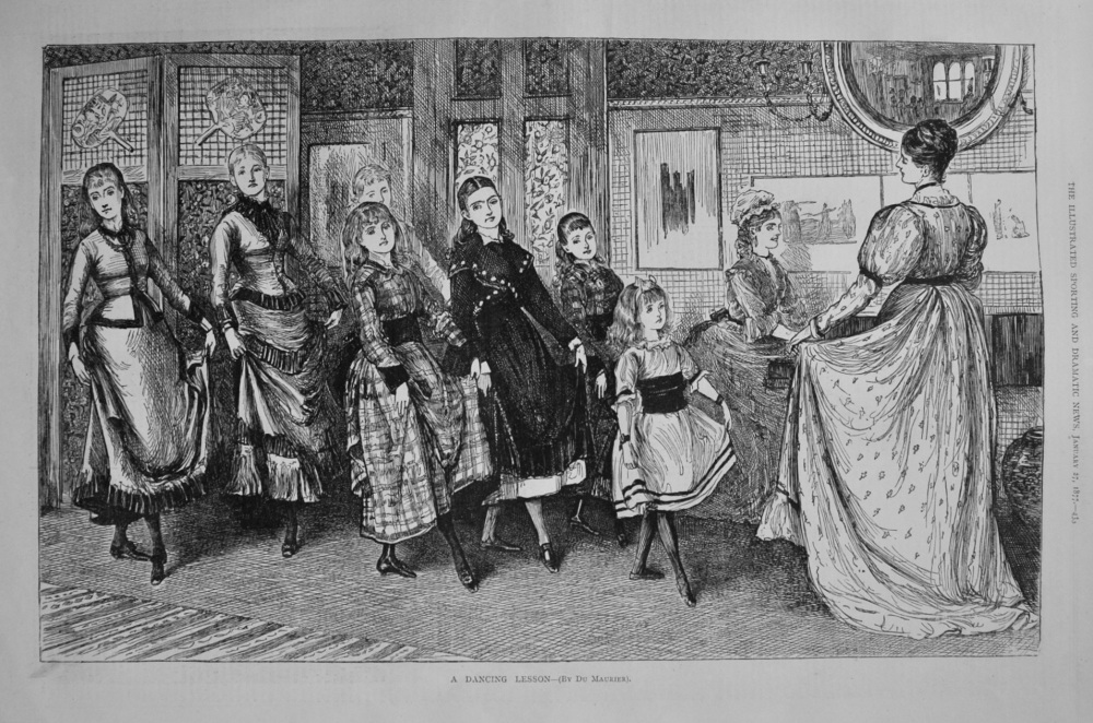 A Dancing Lesson - (By Du Maurier). 1877