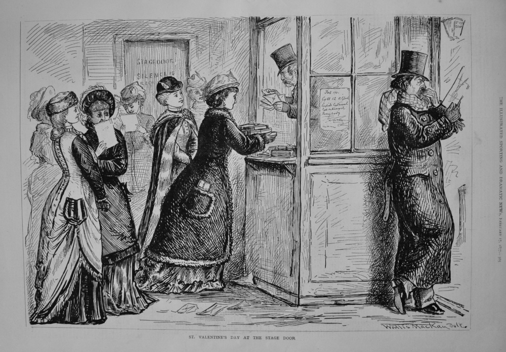 St. Valentine's Day at the Stage Door. 1877
