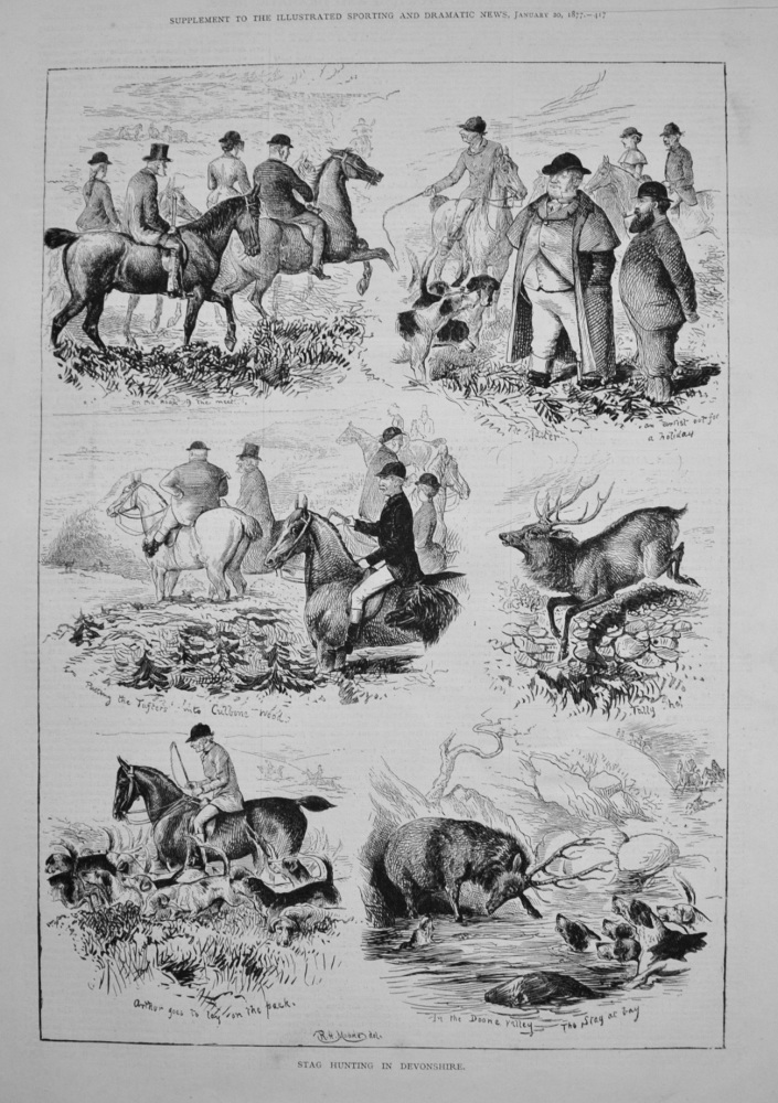 Stag Hunting in Devonshire. 1877