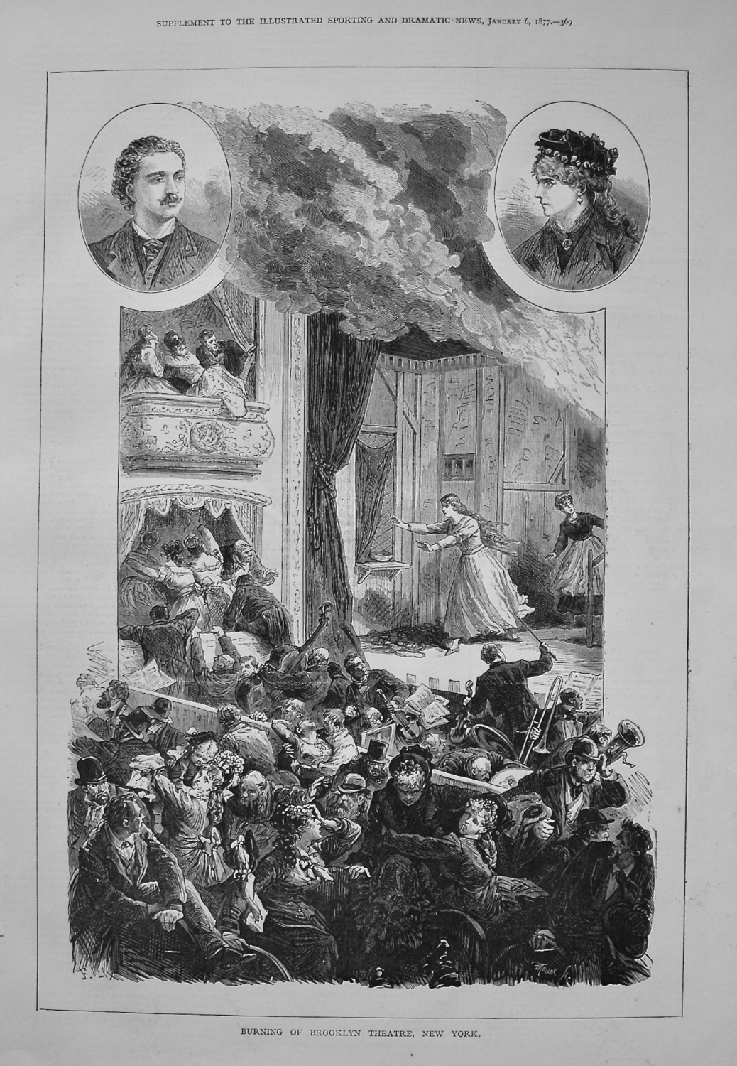 Burning of Brooklyn Theatre, New York. 1877