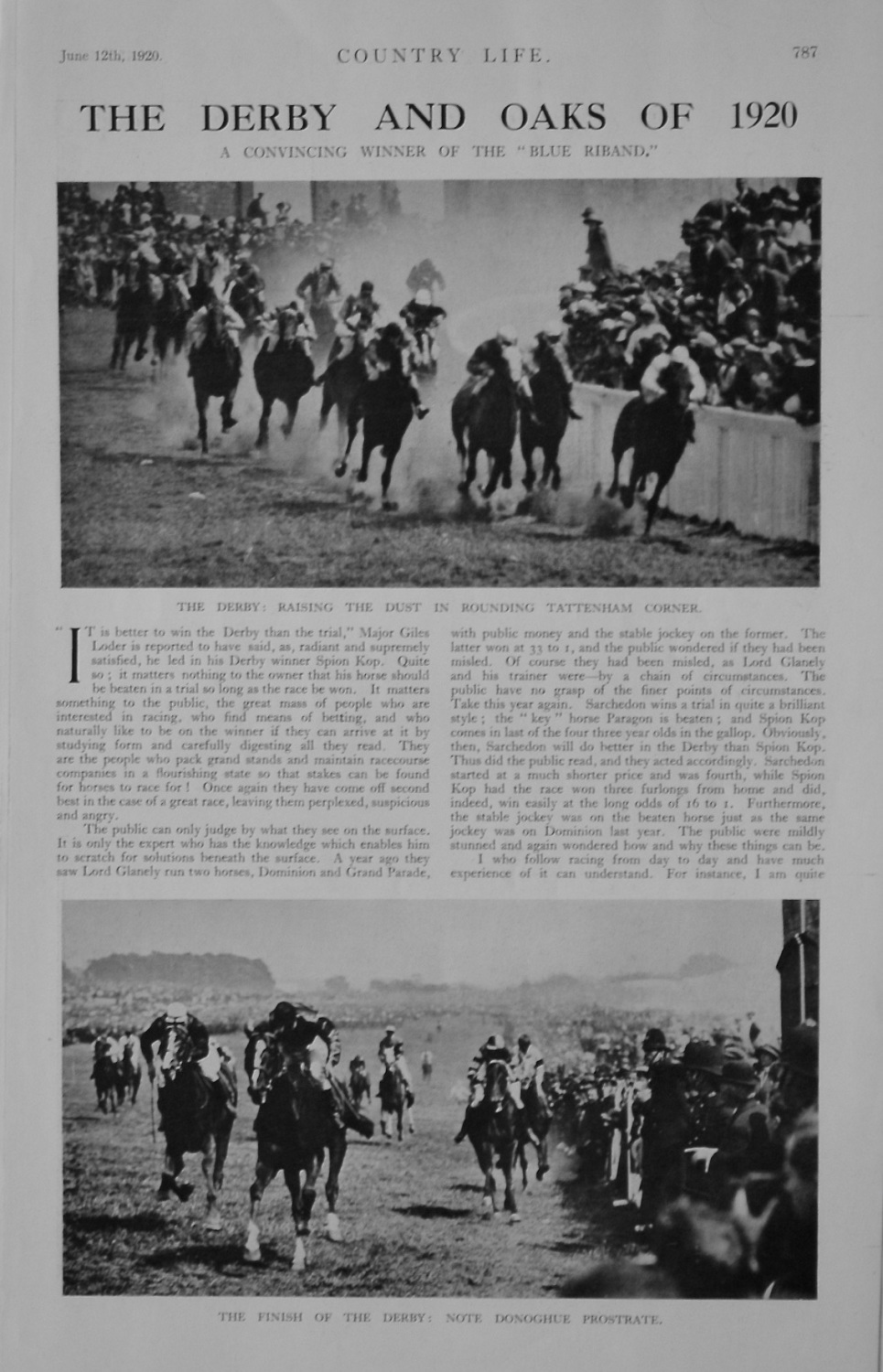 Horse Racing Articles 1920-21.
