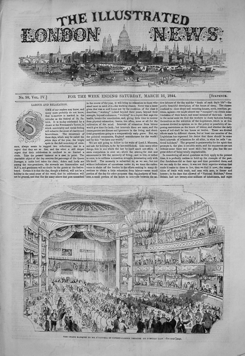 Illustrated London News. March 16th, 1844.