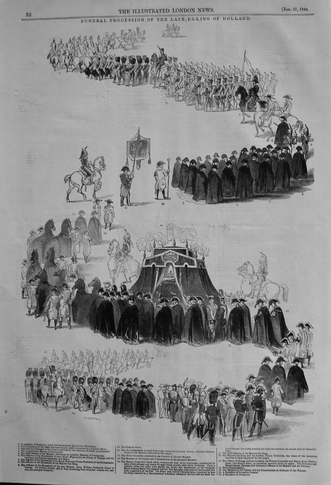 Funeral Procession of the Late Ex-King of Holland. 1844