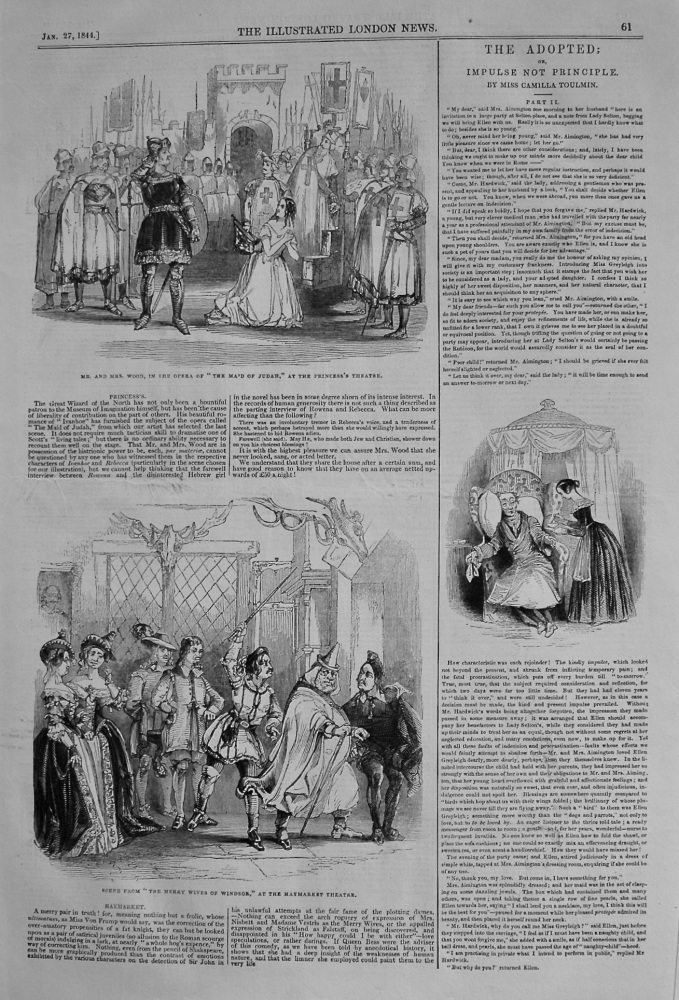 Scene from "The Merry Wives of Windsor," at the Haymarket Theatre. 1844