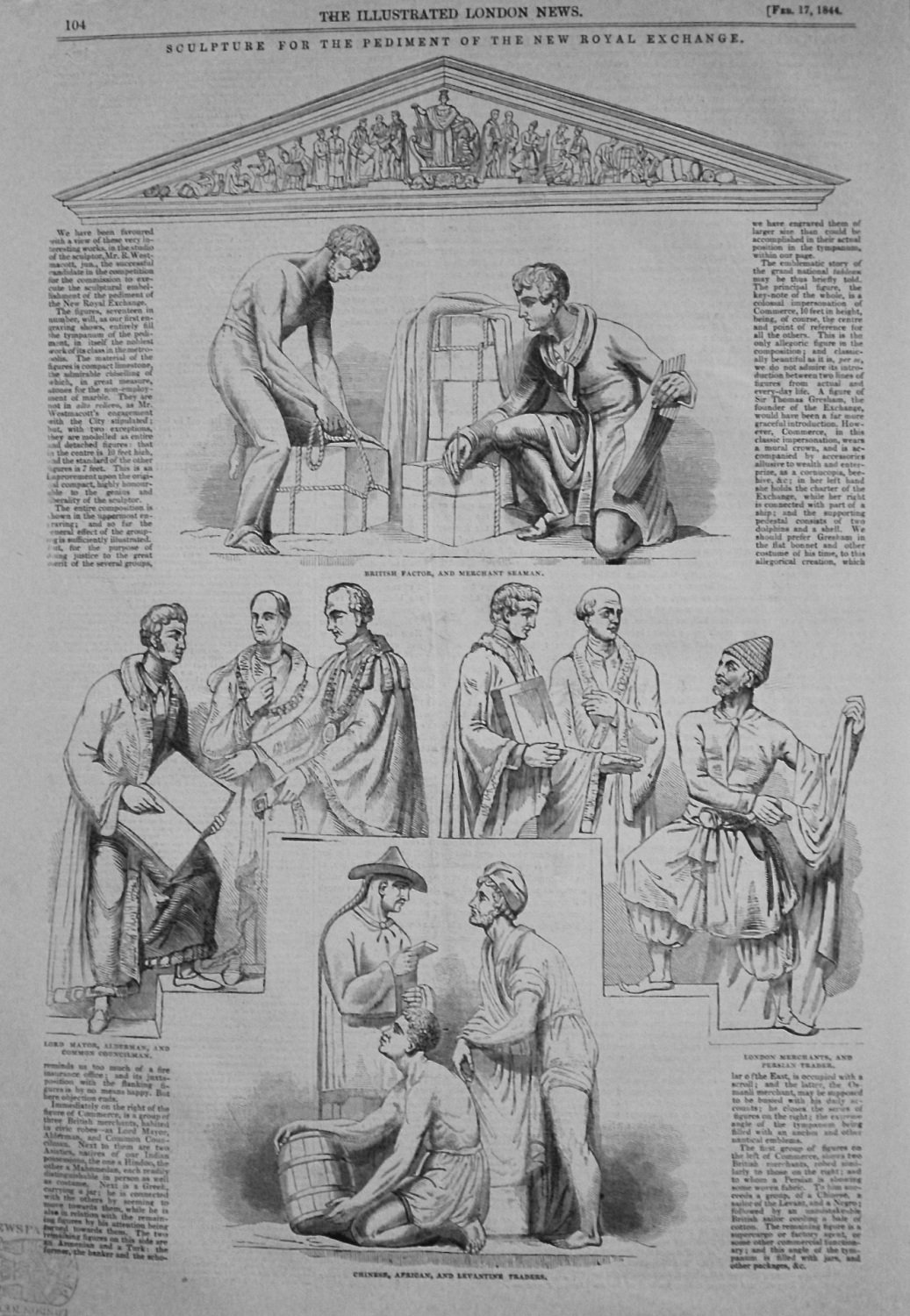 Sculpture for the Pediment of the New Royal Exchange. 1844