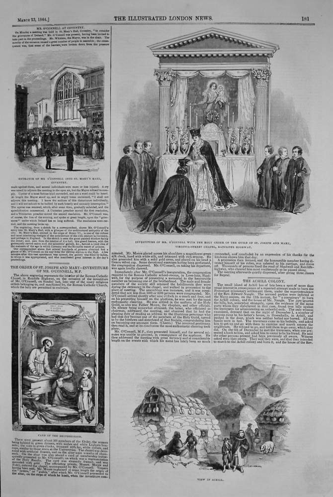 The Order of St. Joseph and Mary - Investiture of Mr. O'Connell, M.P. 1844