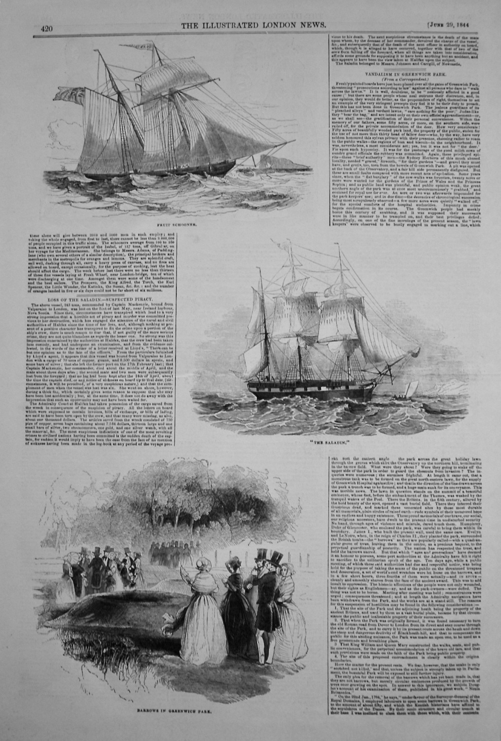 Loss of the Saladin.- Suspected Piracy. 1844