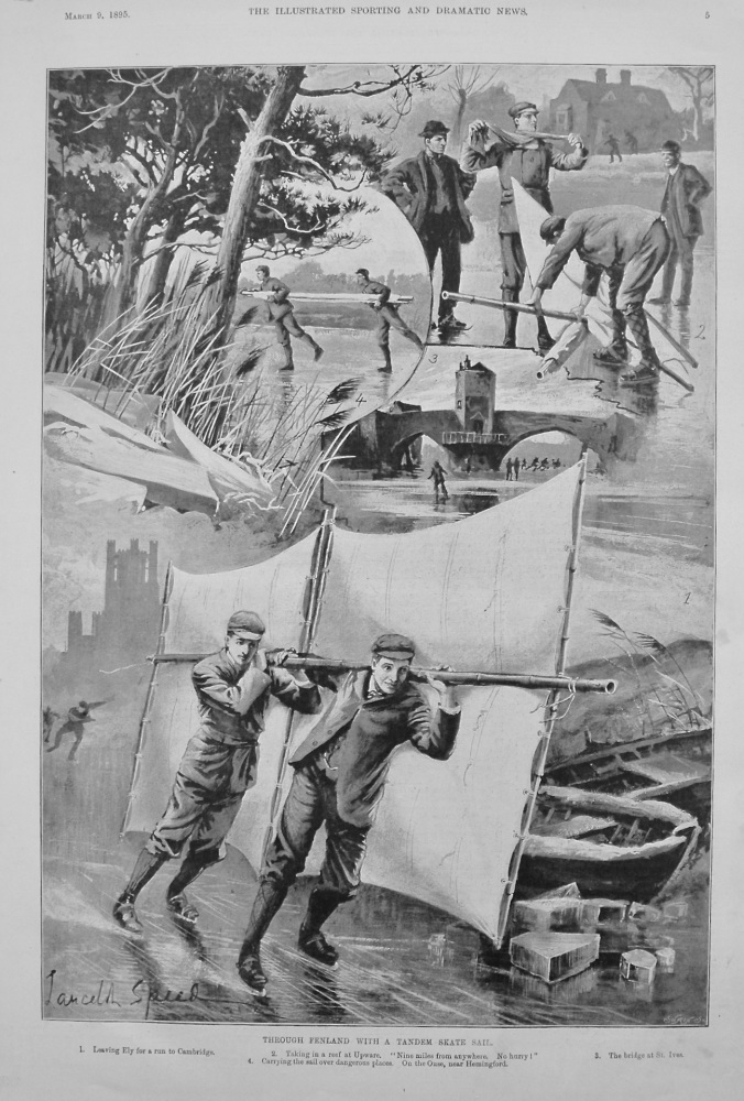 Through Fenland with a Tandem Skate Sail. 1895