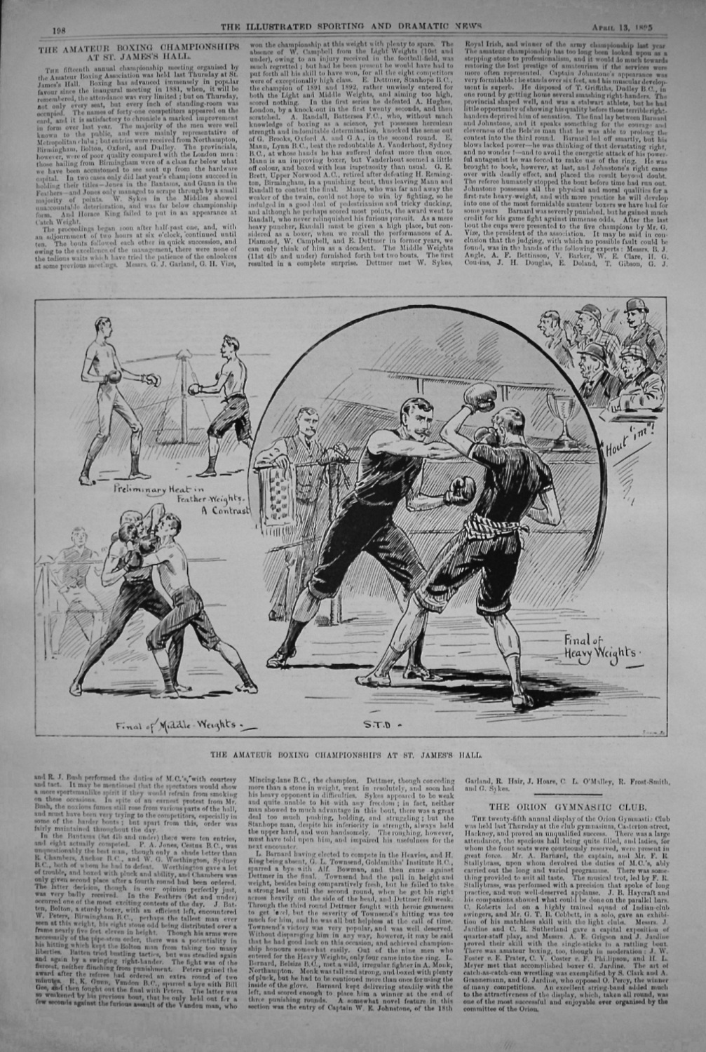 The Amateur Boxing Championships at St. James's Hall. 1895