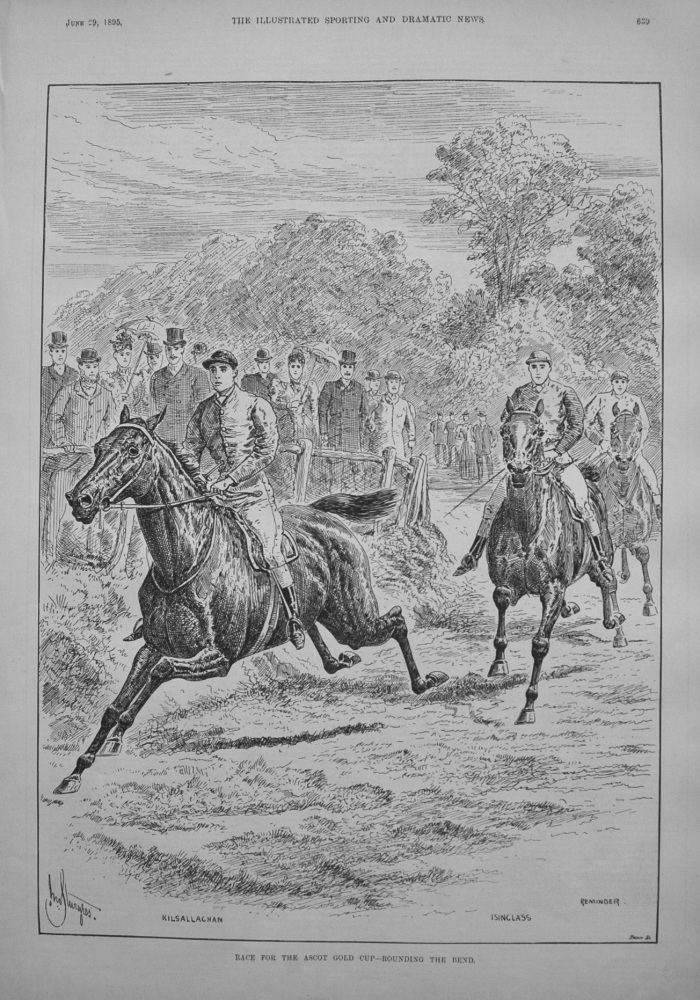 Race for the Ascot Gold Cup - Rounding the Bend. 1895