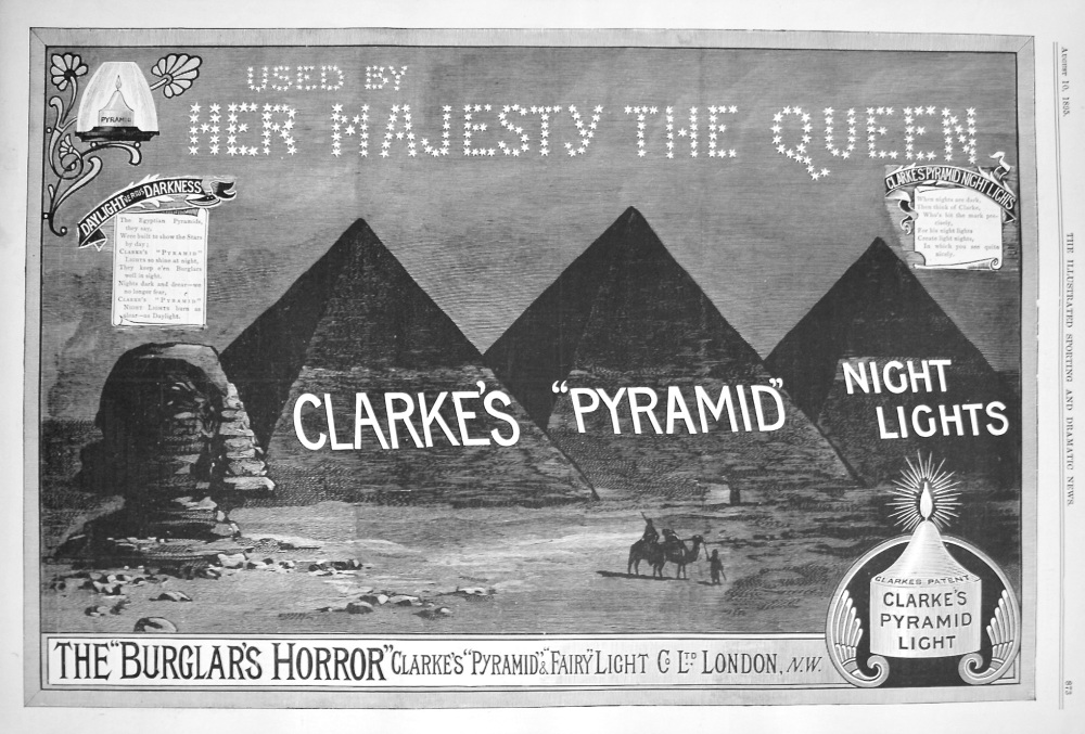 Clarke's "Pyramid" Night Lights. 1895