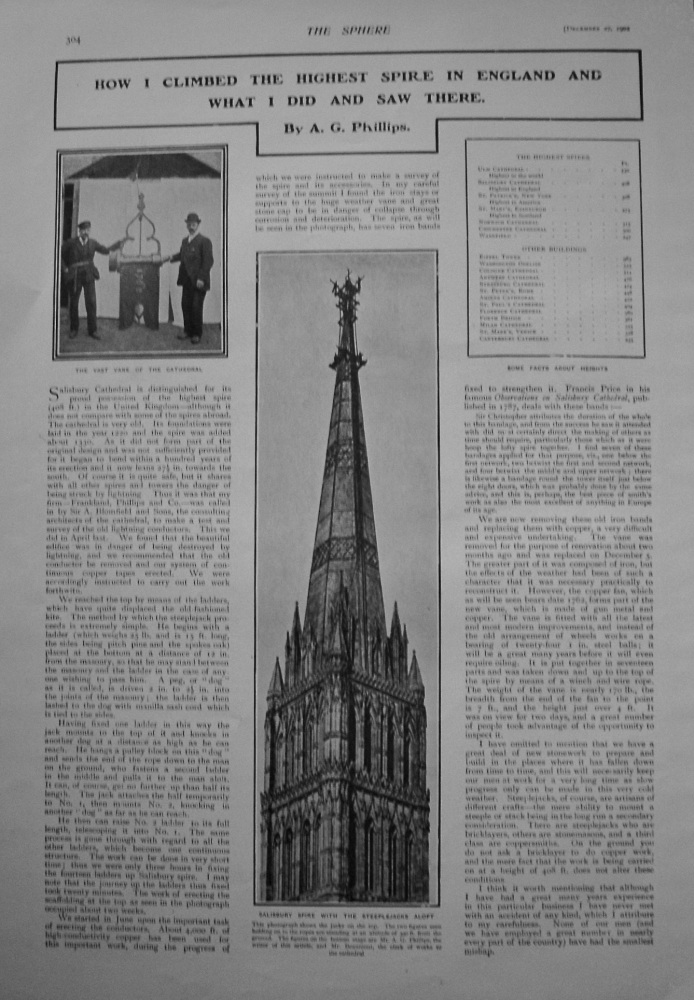 How i climbed the Highest Spire in England and what I did and saw There. (Salisbury Cathedral) 1902