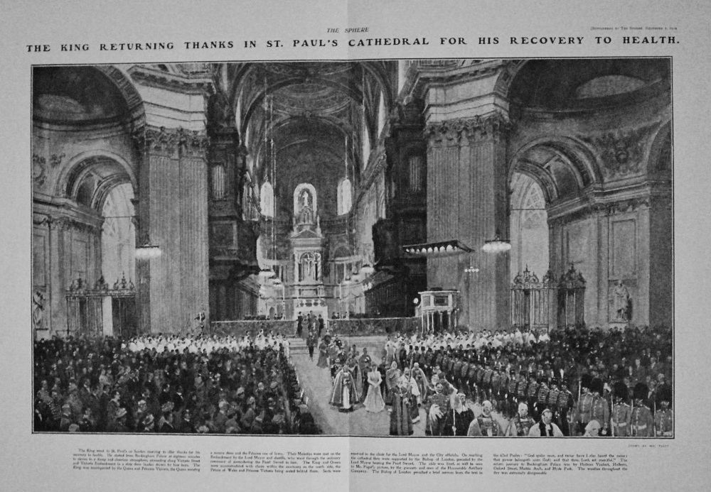 The King Returning Thanks in St. Paul's Cathedral for His Recovery to Health. 1902