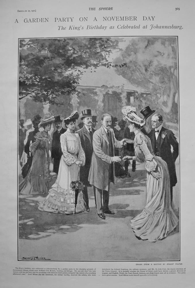 A Garden Party on a November Day - The King's Birthday as Celebrated at Johannesburg. 1902