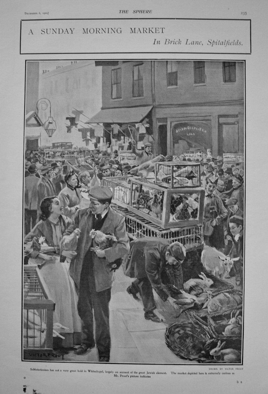 A Sunday Morning Market in Brick Lane, Spitalfields. 1902