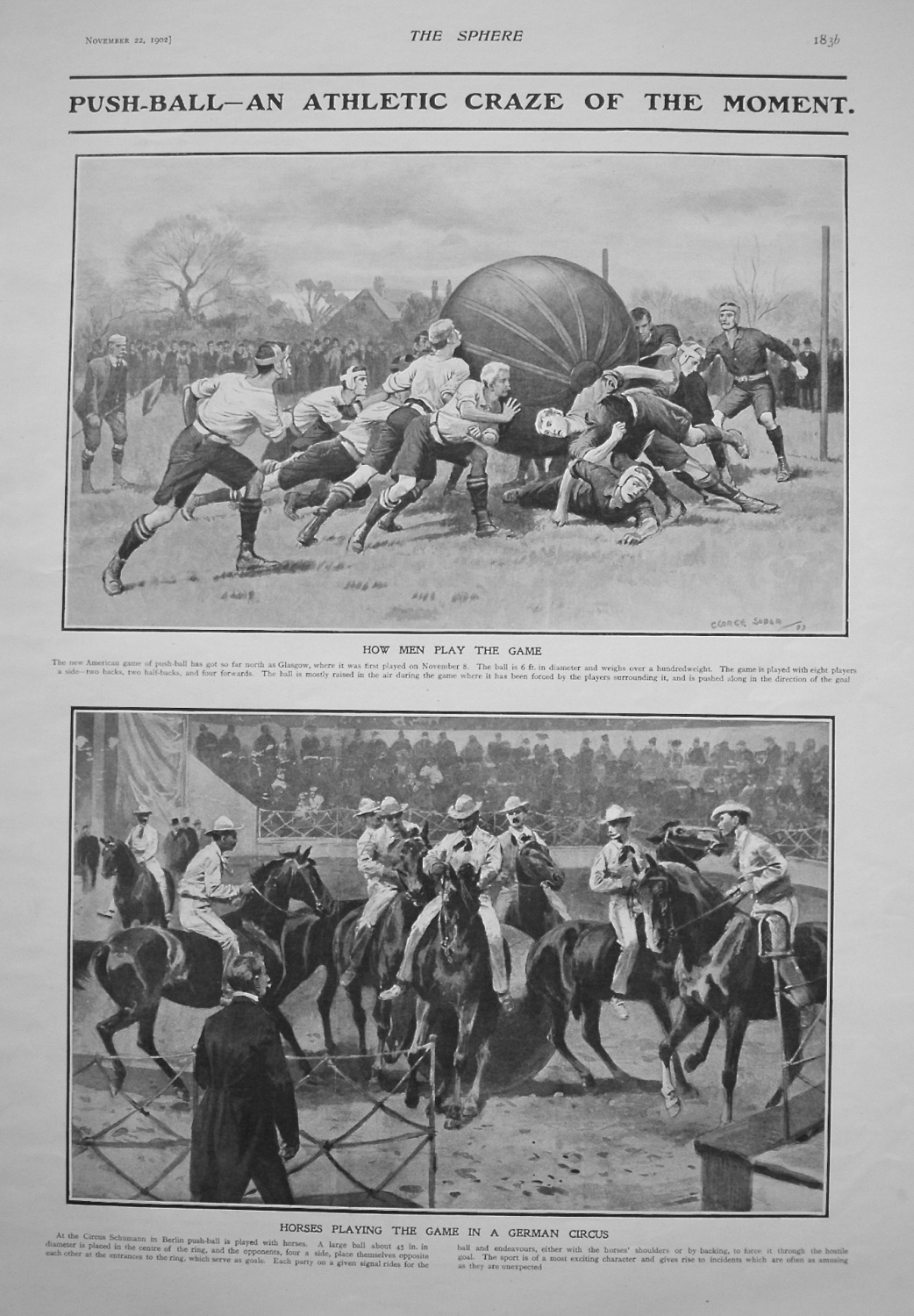 Push-Ball an Athletic Craze of the Moment. 1902